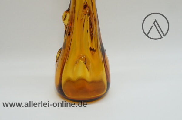 Vintage Archimedes Seguso Noppen Vase | Murano Zipfelvase | Vintage Glasvase Murano Italien | Orange/Bernsteinfarben