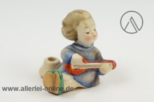 Goebel Engel mit Laute und Kerzenhalter Figur | Porzellanfigur
