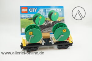 LEGO® City 60052 | LEGO® Eisenbahn 4-Achs Güterwaggon mit Kabeltrommeln und Original Bauanleitung