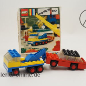 LEGO® 651 Abschleppwagen und Auto mit Original Bauanleitung | Vintage 70er Jahre