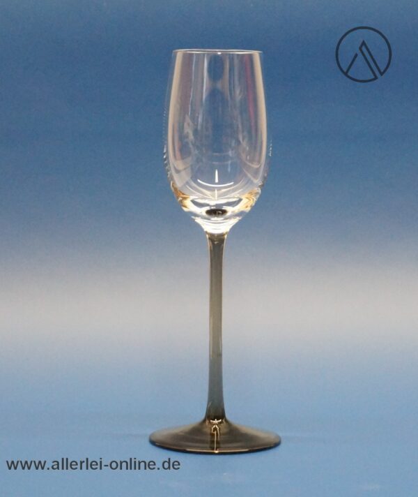 Christinenhütte Sherry-Glas| 6 Stück Vintage Rauchglas Gläser | Höhe 18 cm