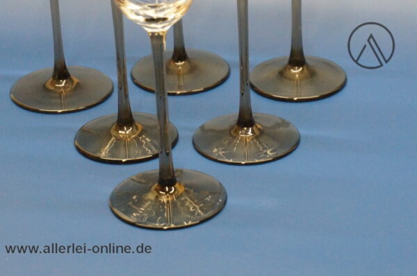 Christinenhütte Maron Sherry-Gläser Rauchglas Höhe 18 cm