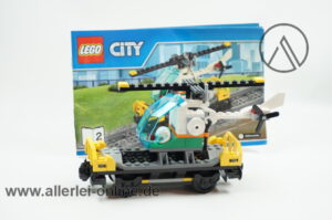 LEGO® City 60098 | LEGO® Eisenbahn Güterwagen mit Helikopter und Original Bauanleitung