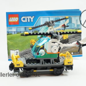 LEGO® City 60098 | LEGO® Eisenbahn Güterwagen mit Helikopter und Original Bauanleitung