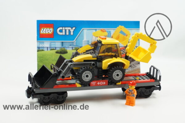 LEGO® City 60098 | LEGO® Eisenbahn 4-Achs Güterwagen mit Bagger / Baggerlader und Original Bauanleitung