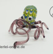 Buntes Glastier | Oktopus - Tintenfisch | Vintage Miniatur Glasfigur | Glaskunst Skulptur