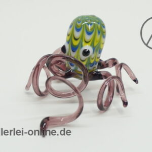 Buntes Glastier | Oktopus - Tintenfisch | Vintage Miniatur Glasfigur | Glaskunst Skulptur