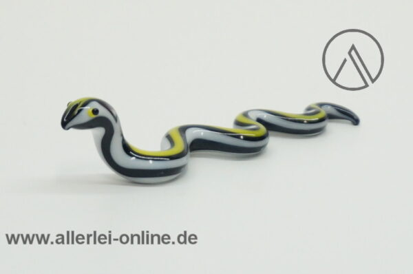 Buntes Glastier | Schlange | Vintage Miniatur Glasfigur | Glaskunst Skulptur