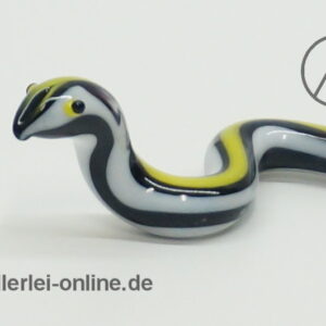 Buntes Glastier | Schlange | Vintage Miniatur Glasfigur | Glaskunst Skulptur Seite