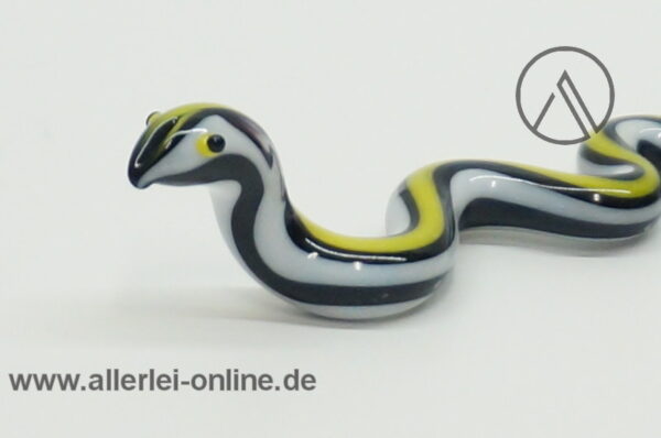 Buntes Glastier | Schlange | Vintage Miniatur Glasfigur | Glaskunst Skulptur Seite