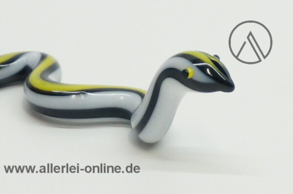 Buntes Glastier | Schlange | Vintage Miniatur Glasfigur | Glaskunst Skulptur vorne