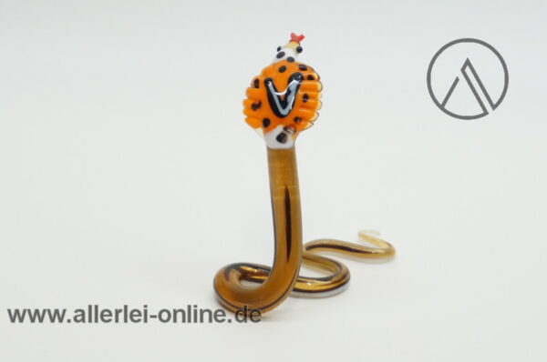 Buntes Glastier | Schlange - Cobra | Vintage Miniatur Glasfigur | Glaskunst Skulptur hinten