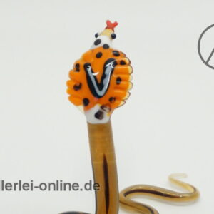 Buntes Glastier | Schlange - Cobra | Vintage Miniatur Glasfigur | Glaskunst Skulptur hinten nah