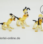 Buntes Glastier | Hunde Trio | Vintage Miniatur Glasfigur | Glaskunst Skulptur