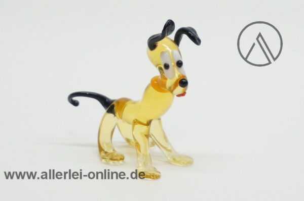 Buntes Glastier | Hunde Trio | Vintage Miniatur Glasfigur | Glaskunst Skulptur zwei