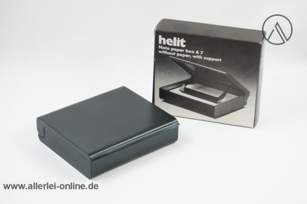 Helit 63058 Zettelbox | DIN A7 Zettelkasten mit Papiervorschub | schwarz