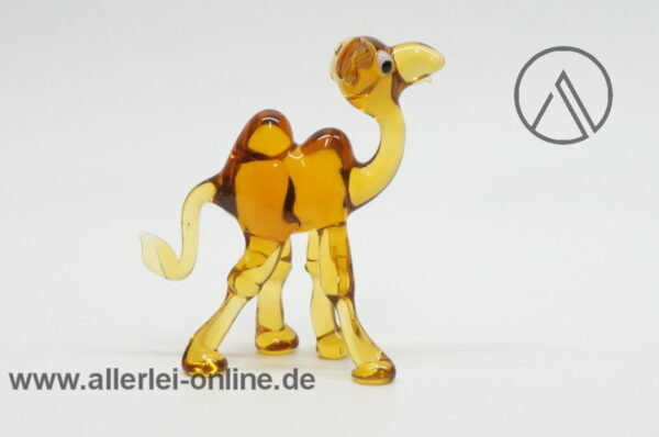 Buntes Glastier | Kamel - Trampeltier | Vintage Miniatur Glasfigur | Glaskunst Skulptur Seite