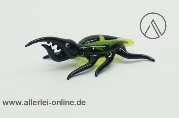 Buntes Glastier | Käfer - Nashornkäfer | Vintage Miniatur Glasfigur | Glaskunst Skulptur