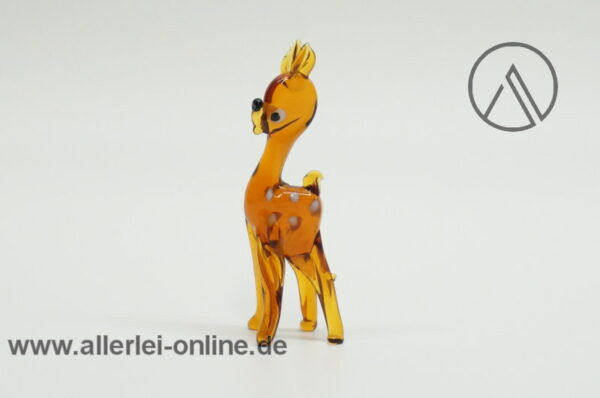 Buntes Glastier | Reh - Bambi | Vintage Miniatur Glasfigur | Glaskunst Skulptur