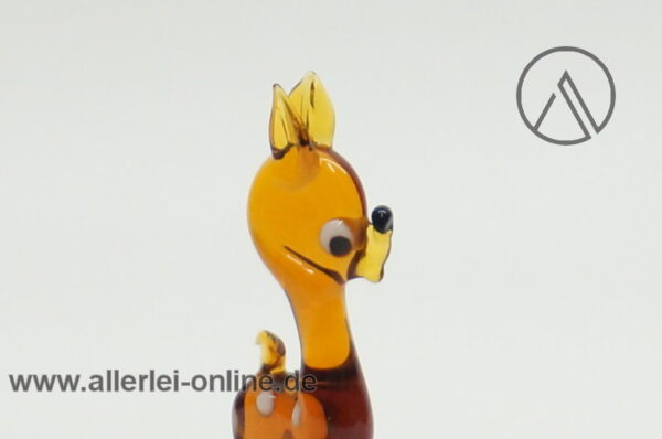 Buntes Glastier | Reh - Bambi | Vintage Miniatur Glasfigur | Glaskunst Skulptur Kopf