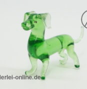 Buntes Glastier | Hund - Dackel | Vintage Miniatur Glasfigur | Glaskunst Skulptur vorne