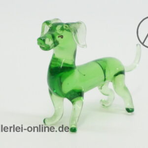 Buntes Glastier | Hund - Dackel | Vintage Miniatur Glasfigur | Glaskunst Skulptur vorne