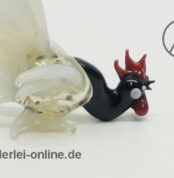 Buntes Glastier | Kampfhahn - Hahn | Vintage Miniatur Glasfigur | Glaskunst Skulptur nah