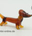 Buntes Glastier | Hund - Dackel ,braun | Vintage Miniatur Glasfigur | Glaskunst Skulptur Seite