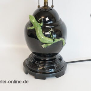 Antike Keramik Lampe | Keramik-Eidechsenlampe | 19th Century Ceramic Lizard Lamp