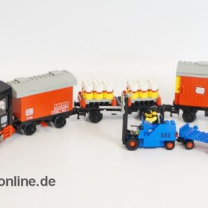 LEGO® 7722 Eisenbahn 4.5V | Dampflok mit 3 Waggons und Gabelstapler