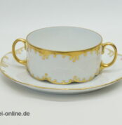 Rosenthal Classic Rose | Porzellan Suppentasse + Untertasse | Monbijou Rokoko mit Goldrand