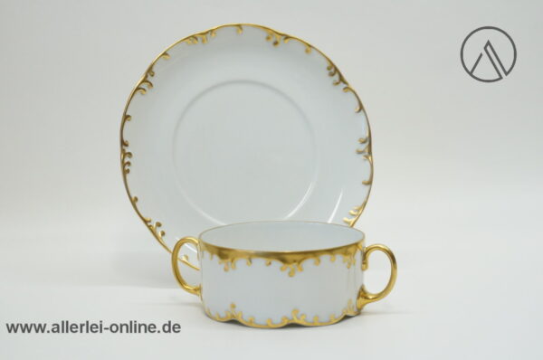 Rosenthal Classic Rose | Porzellan Suppentasse mit Untertasse | Monbijou Rokoko