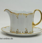 Rosenthal Classic Rose | Porzellan Sauciere mit Unterteller | Monbijou Rokoko mit Goldrand