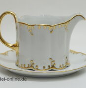 Rosenthal Classic Rose | Porzellan Sauciere mit Unterteller | Monbijou Rokoko mit Goldrand Seite