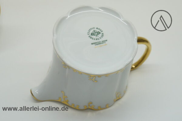 Rosenthal Classic Rose | Porzellan Sauciere mit Unterteller | Monbijou Rokoko mit Goldrand unten
