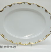 Rosenthal Classic Rose | Porzellan Servierplatte ovale Platte | Monbijou Rokoko mit Goldrand