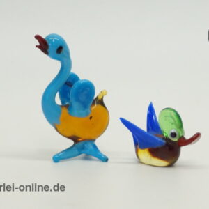 Buntes Glastier | Gans ,Ente | Vintage Miniatur Glasfigur | Glaskunst Skulptur