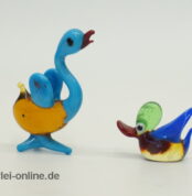 Buntes Glastier | Gans ,Ente | Vintage Miniatur Glasfigur | Glaskunst Skulptur Seite