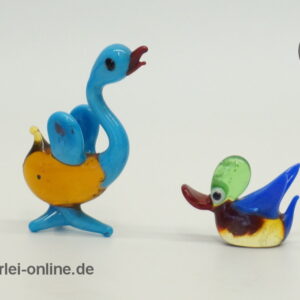 Buntes Glastier | Gans ,Ente | Vintage Miniatur Glasfigur | Glaskunst Skulptur Seite