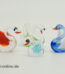 Buntes Glastier | Schwanen Familie Bunt | Vintage Miniatur Glasfigur | Glaskunst Skulptur