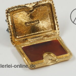 Estee Lauder Knowing Solid Perfume | Vintage Miniatur Parfumdose in Form einer Katze auf Kissen