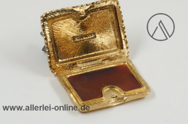 Estee Lauder Knowing Solid Perfume | Vintage Miniatur Parfumdose in Form einer Katze auf Kissen