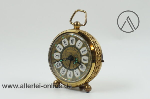 Messing Wecker | Vintage Mechanische Uhr | Reisewecker mit Etui