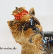 Vintage Goebel Hund | Yorkshire Hunde Figur mit Schleifchen | Porzellanfigur 30-035-15