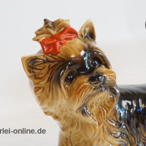 Vintage Goebel Hund | Yorkshire Hunde Figur mit Schleifchen | Porzellanfigur 30-035-15