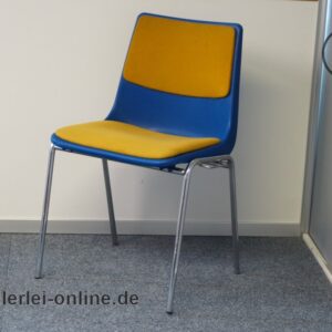 WeSifa Kunststoff Stuhl | Stapelstuhl ,blau | Vintage 70er Jahre Designklassiker