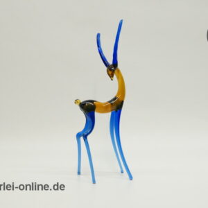 Buntes Glastier | Antilope Gazelle | Vintage Miniatur Glasfigur | Glaskunst Skulptur