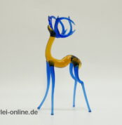 Buntes Glastier | Hirsch Rotwild | Vintage Miniatur Glasfigur | Glaskunst Skulptur