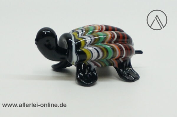 Buntes Glastier | Schildkröte | Vintage Miniatur Glasfigur | Glaskunst Skulptur