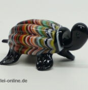 Buntes Glastier | Schildkröte | Vintage Miniatur Glasfigur | Glaskunst Skulptur Seite